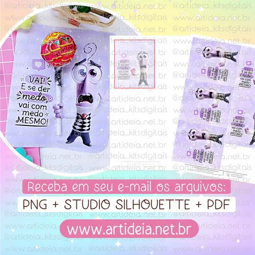 Arquivo Digital - Cartão Pirulito Divertidamente (Medo)