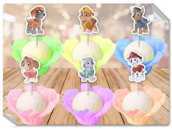 Forminhas Luxo De Seda + Toppers Patrulha Canina
