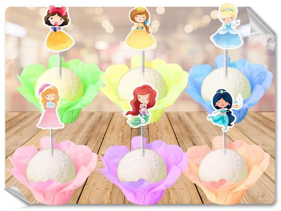 Forminhas Luxo De Seda + Toppers Princesas