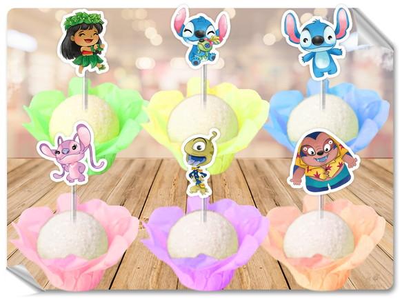 Forminhas Luxo De Seda + Toppers Lilo E Stitch,