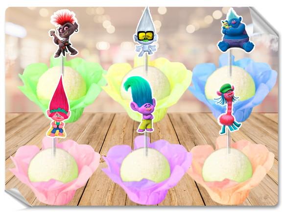 Forminhas Luxo De Seda + Toppers Trolls