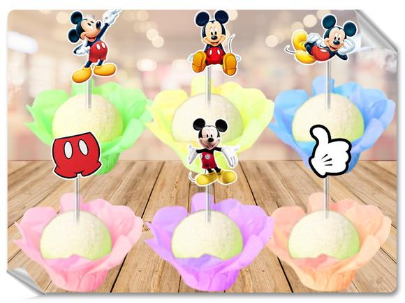 Forminhas Luxo De Seda + Toppers Mickey