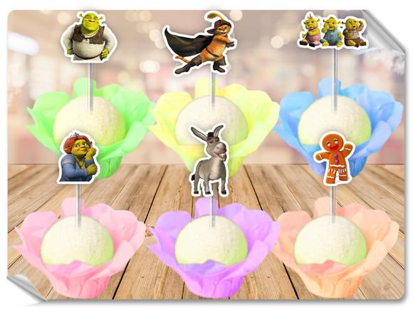 Forminhas Luxo De Seda + Toppers Shrek