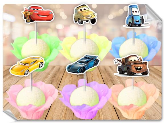 Forminhas Luxo De Seda + Toppers Carros