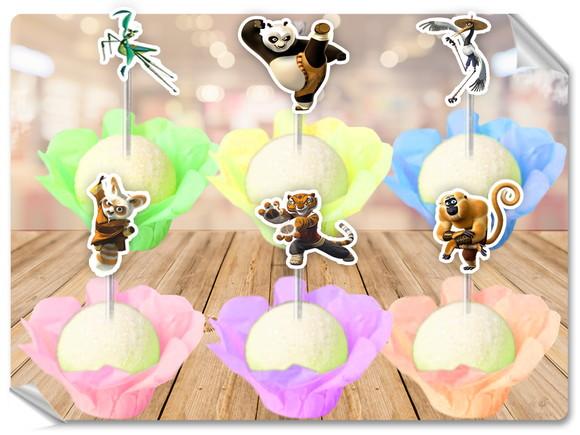 Forminhas Luxo De Seda + Toppers Kung Fu Panda
