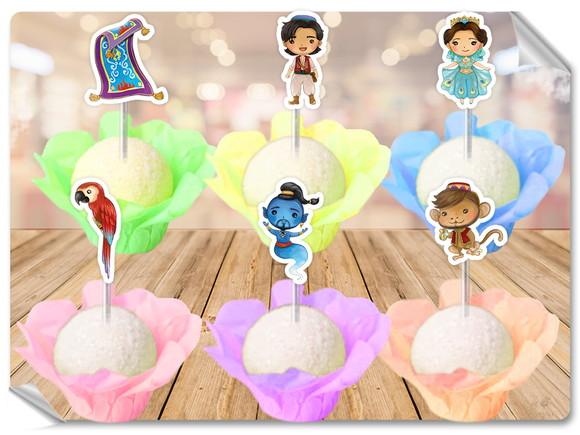 Forminhas Luxo De Seda + Toppers Aladdin