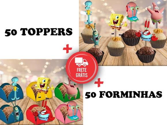 Bob Esponja - Forminhas E Toppers