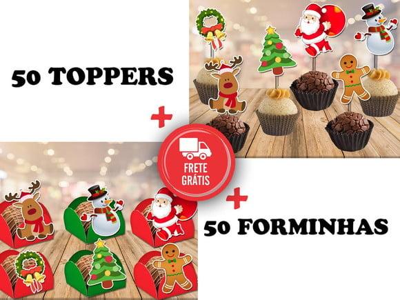 Papai Noel E Biscoito De Natal - Forminhas E Toppers