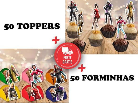 Fortnite - 50 Toppers + 50 Forminhas