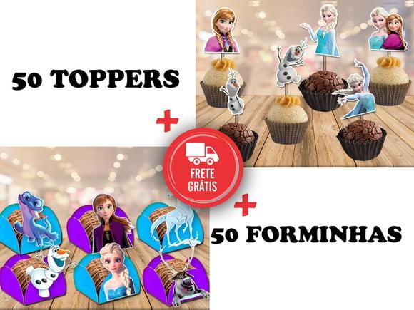 Frozen - Anna E Elsa - Forminhas E Toppers