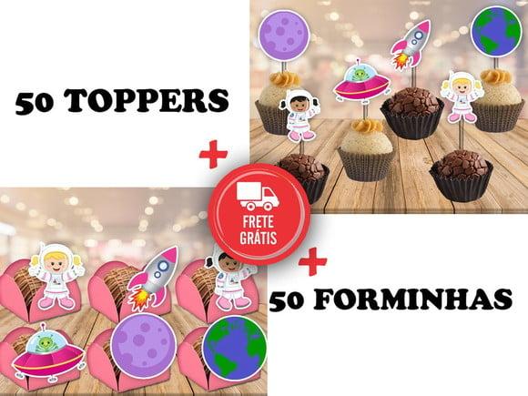 Astronautas - 50 Forminhas E 50 Toppers