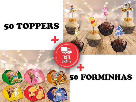 Ursinho Pooh - 50 Forminhas E 50 Toppers