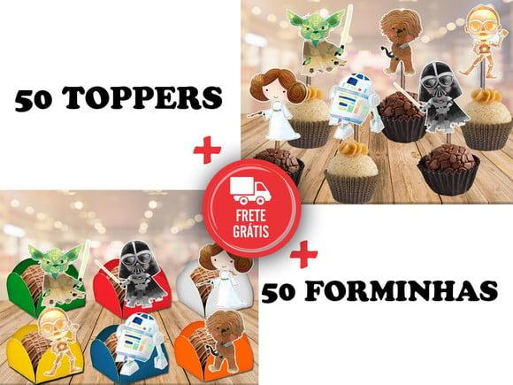 Star Wars - 50 Forminhas E 50 Toppers