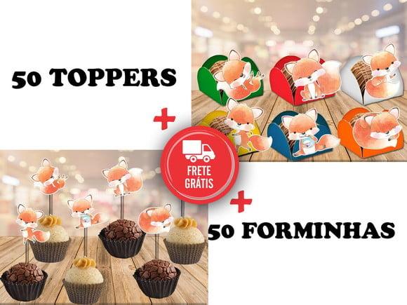 Raposinhas - 50 Forminhas E 50 Toppers