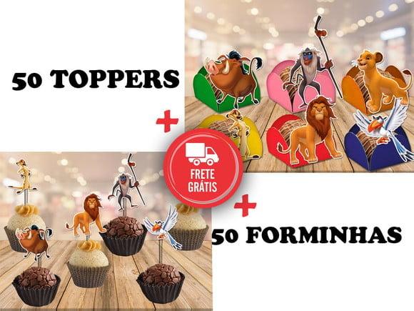 Rei Leão - 50 Toppes De Doces E 50 Forminhas