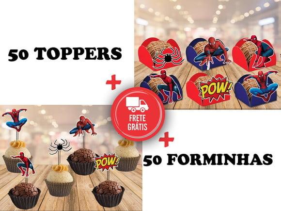 Homem Aranha - 50 Forminhas E 50 Toppers