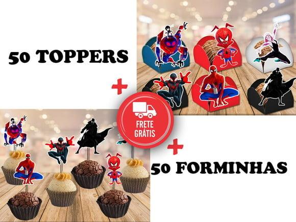 Miles Morales - Homem Aranha - 50 Forminhas E 50 Toppers