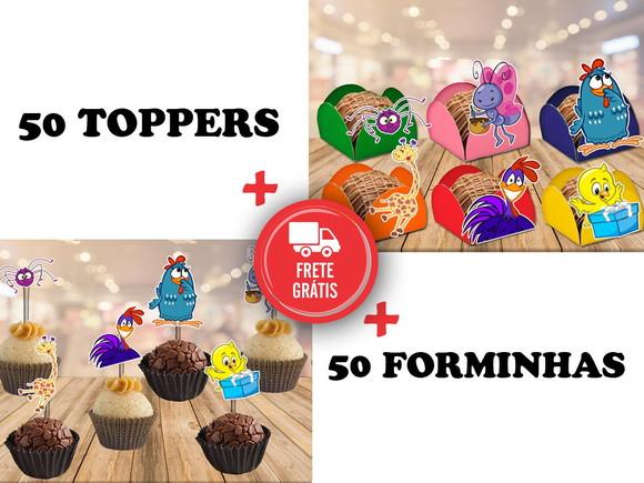 Galinha Pintadinha - 50 Forminhas E 50 Toppers