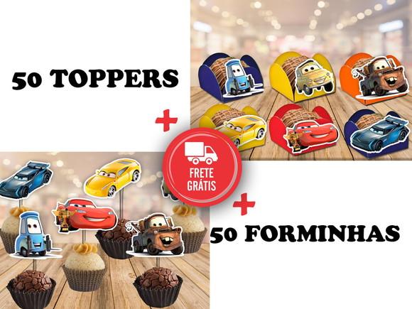 Carros Disney - 50 Forminhas E 50 Topper´s