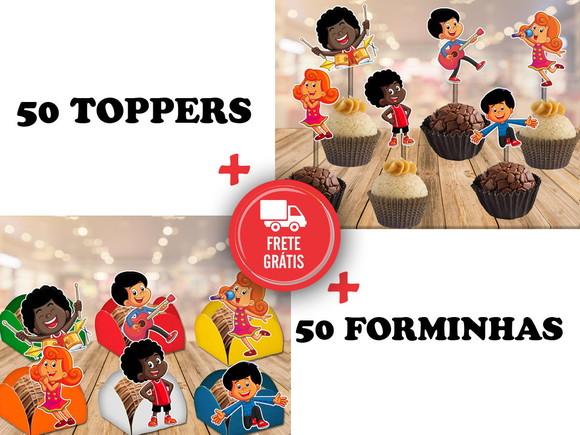 3 Palavrinhas - 50 Topper Para Doces E 50 Forminhas