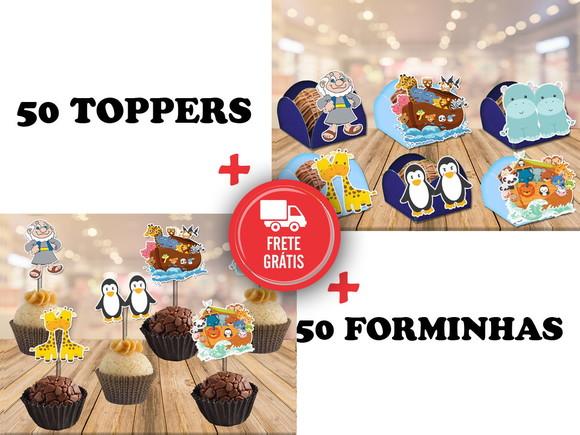 Arca De Noé - 50 Forminhas E 50 Toppers