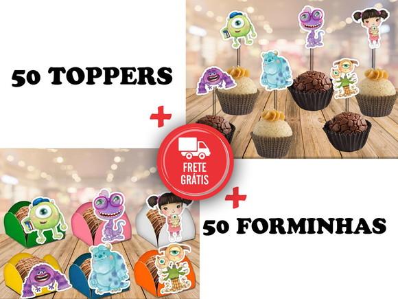 Monstros Sa - 50 Forminhas E 50 Toppers