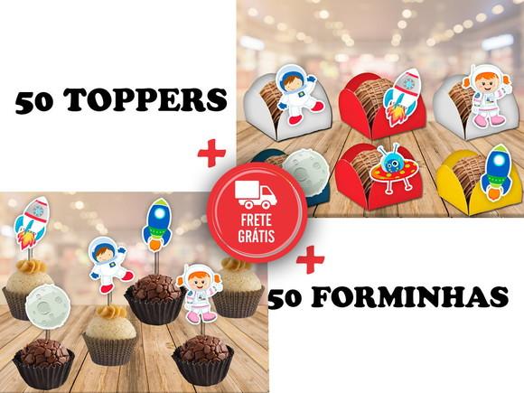 Astronautas - 50 Forminhas E 50 Toppers