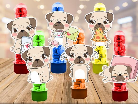 apliques para tubetes cachorrinho pugs