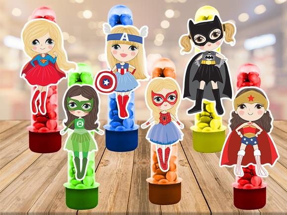 apliques para tubetes super hero girls