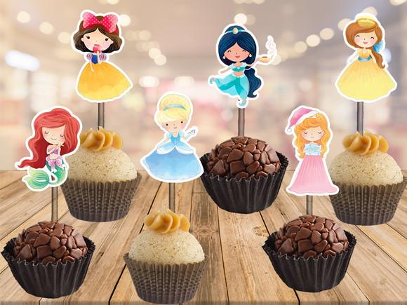 topper princesas aquarela