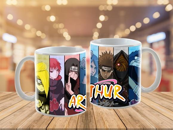 caneca naruto personzalizada com nome - polímero