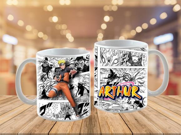 caneca naruto personzalizada com nome de polímero