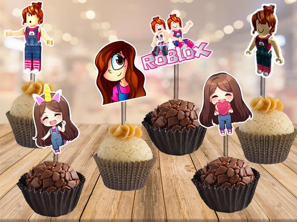 topper roblox menina Júlia - 100 unidades