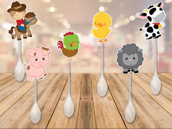 colherzinha para brigadeiro personalizada fazendinha