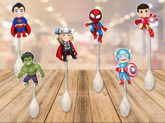 colherzinha para brigadeiro personalizada vingadores baby