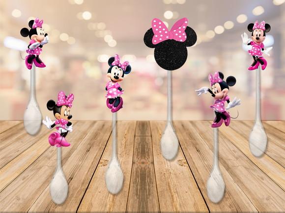 colherzinha para brigadeiro personalizada minnie rosa