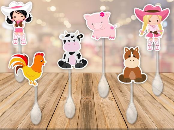 colherzinha para brigadeiro personalizada fazendinha menina