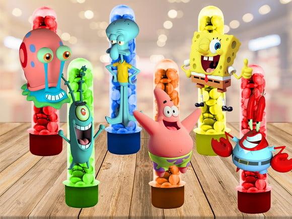 apliques para tubetes bob esponja - 50 unidades
