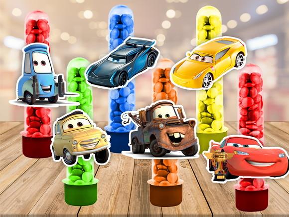 apliques para tubetes carros 3 - 50 unidades