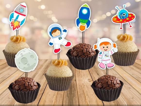 toppers para docinhos astronauta - 100 unidades