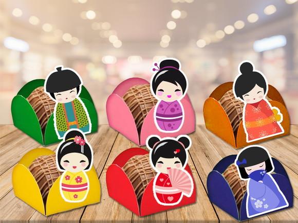 forminhas para doces kokeshi- 100 unidades