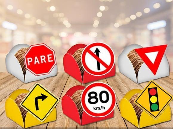 forminha para doces placas de trânsito