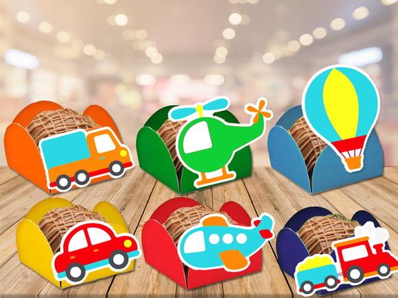 forminhas para doces meios de transporte - 100 unidades