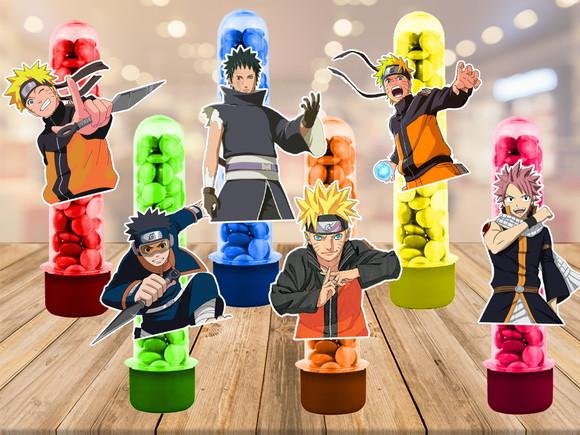 naruto - apliques para tubetes - 50 unidades