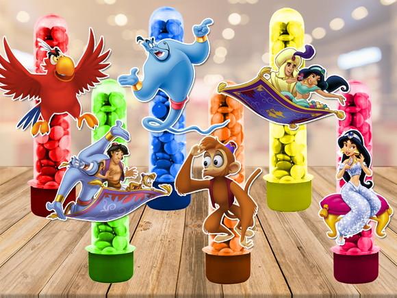 aladdin - apliques para tubetes - 50 unidades
