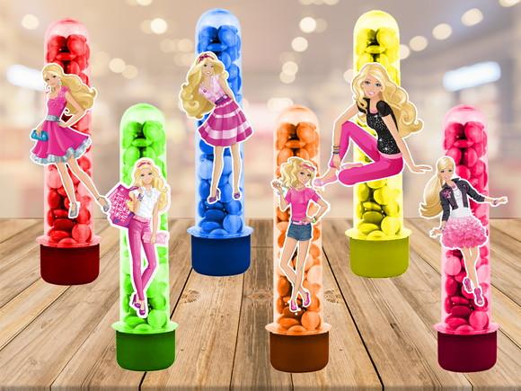 barbie - apliques para tubetes - 50 unidades