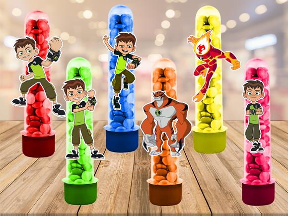 ben 10 - apliques para tubetes - 50 unidades