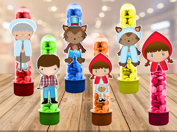 chapeuzinho vermelho - apliques para tubetes - 50 unidades