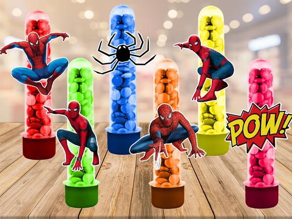 Homem Aranha - apliques para tubetes - 50 unidades