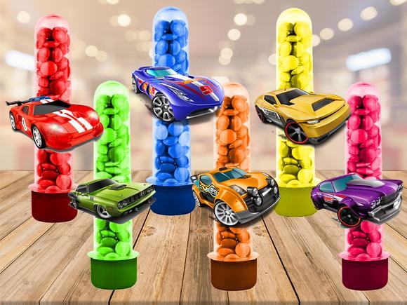 Hot Carros - apliques para tubetes - 50 unidades
